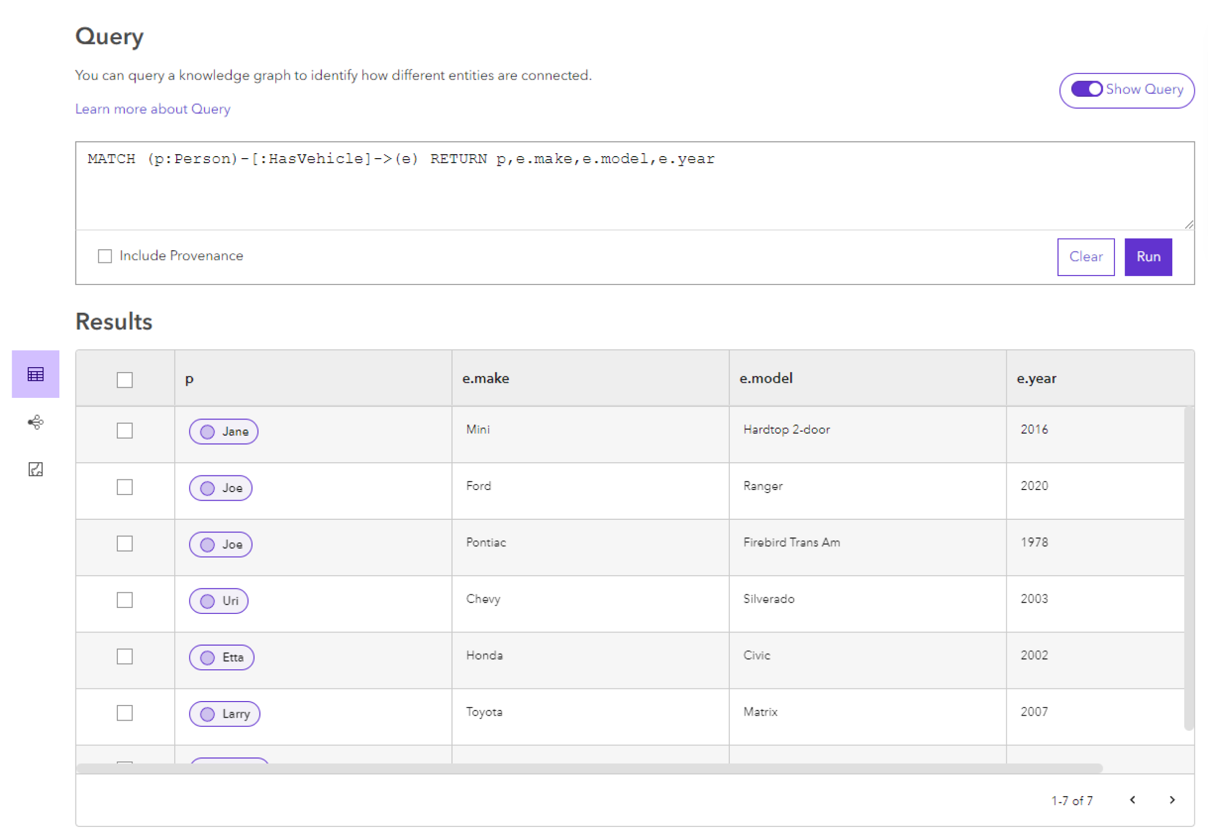Properties of the destination Vehicle entity are included in the results. Properties of the destination Vehicle entity are included in the results.