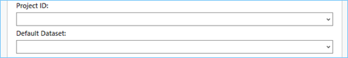 Define the project and dataset for the connection. Define the project and dataset for the connection.