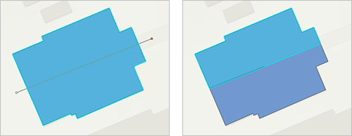 Split a polygon using a line to create two polygons Split a polygon using a line to create two polygons